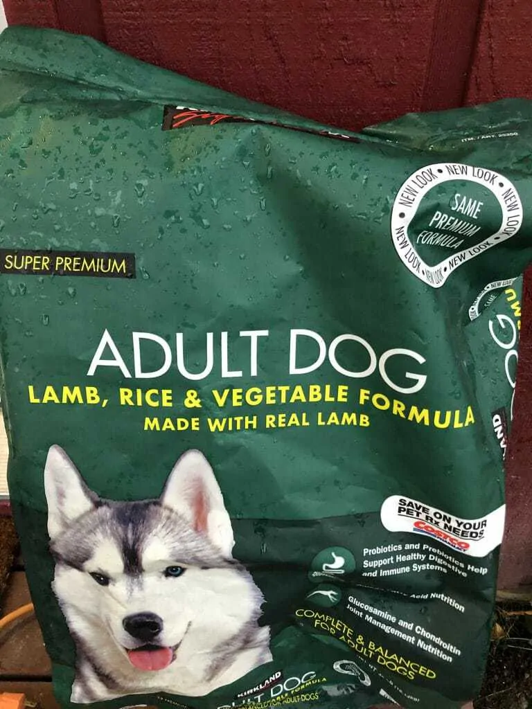 Kirkland dog food green hot sale bag