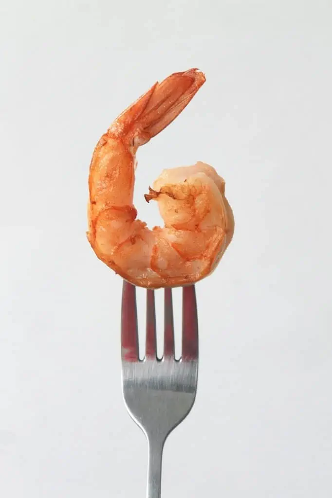 1 a shrimp on a fork