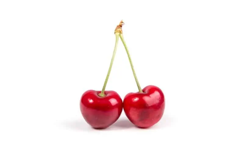 1 two cherries against white